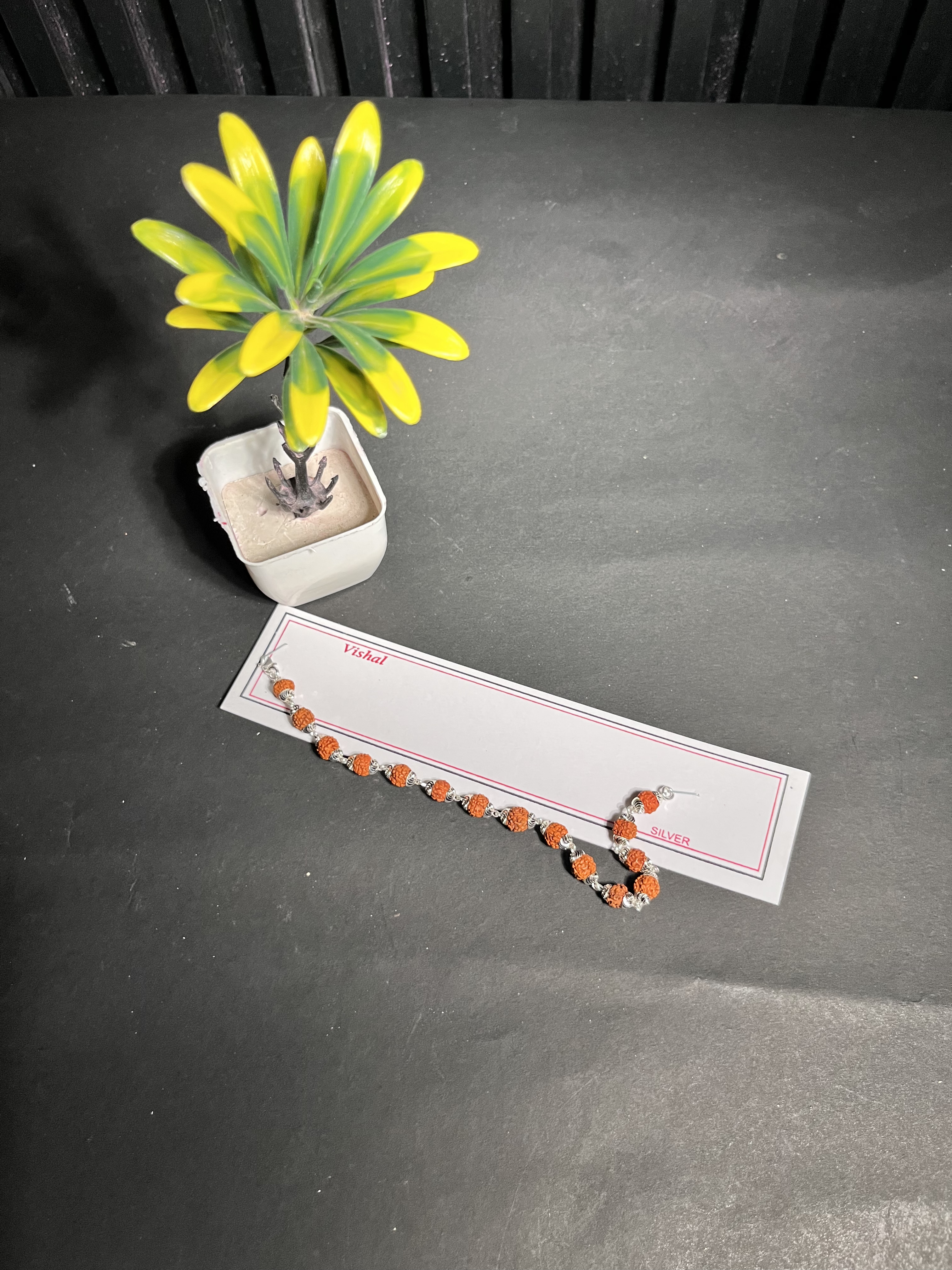 Rudraksha Silver Capping Bracelet